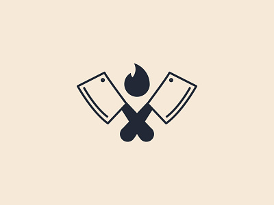 Steakhouse Rejected Mark cleaver fire logo steak steakhouse