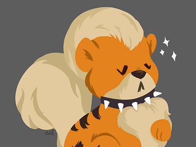 Fierce and Fabulous Growlithe illustration pokemon