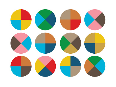 Fun branding circles color colorway quarters