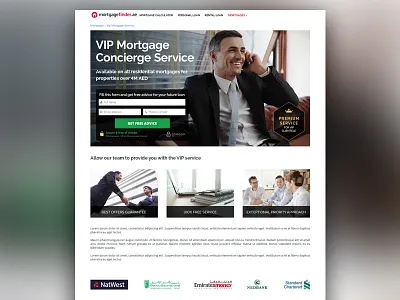 Mortgagefinder.ae subpage banks mortgage premium service subpage uiux user interface webpage website wip