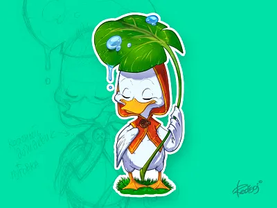 Duck cartoon character draw duck funny happy redisoj redisojart sticker