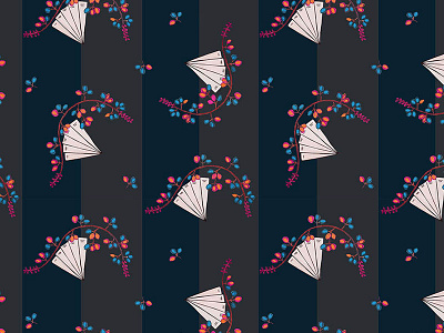 Orientalism bloom blue flower orientali pattern stripes