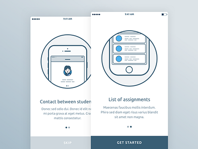 Get Started app character design drawn illustration onboarding product registration tint ui ux walkthrough