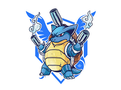 Mega Blastoise art blastoise design illustration megablastoise mystic pokemon pokemongo teammystic tshirt