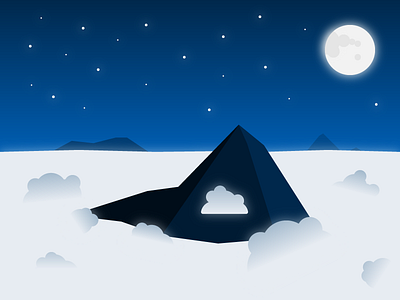 Mountain Top clouds moon mountain night sky top