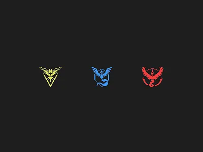 Pixelized Pokemon GO Teams go instinct mystic pixel pixelized pokemon team valor