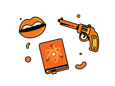 Illustration Style Studies book gun illustrations in mouth progress revolver shadow style wip work