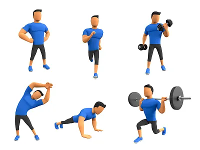 Fitness Man 3d fitness man rendering strong