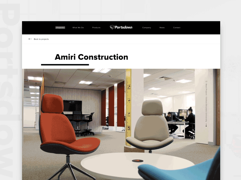 Project Page clean furniture homepage landing page layout minimal slick typographic typography ui ux whitespace