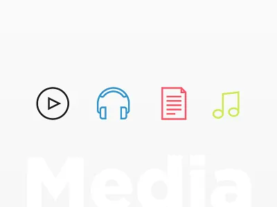 C4 Website – Icons audio clean colour icon line logo media music notes play simple sound