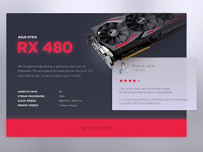 RX 480 Product UI animate animation dribbble gaming gif gpu graphicscard product ui ux