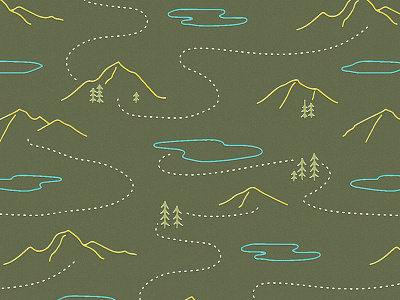 Outdoorsy Pattern lake mountain path trees
