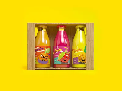 Hijos de Fruta 3d cinema4d colorurs design graphic orange packaging pineapple strawberry