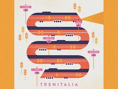 Trenitalia austria book illustration italy train travel trenitalia