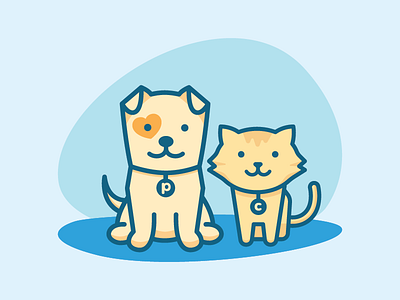 Pet Illustrations 01 cartoon cat character design dog illustration illustrator pets