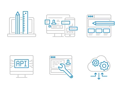 Services icons api border cloud design icon icons illustration lines settings site touch vector