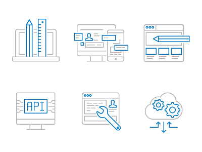 Services icons api border cloud design icon icons illustration lines settings site touch vector