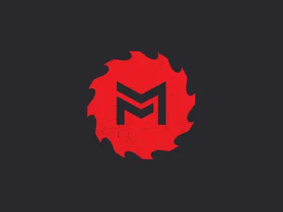 Make Everything Logo Exploration badge blade branding icon logo m mark metal saw sharp tools wood