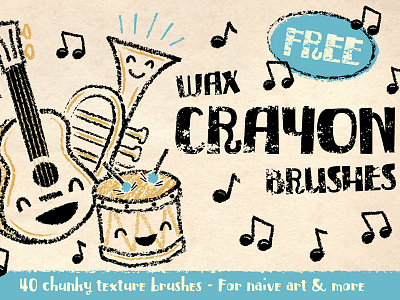 FREE Crayon Brushes! brush brushes chalk crayon illustrator pencil vector