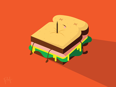 Dead Sandwich bread cheese delicious ham lettuce sandwich