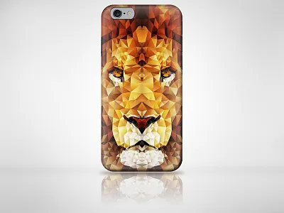Low Poly Lion Case animal brown design geometric graphic lion low low poly orange poly yellow