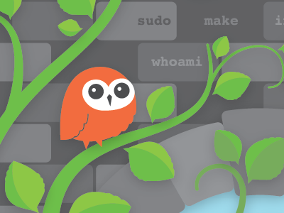 Teaching Open Source poster leaves open source owl poster vines