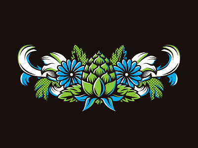 Beer Label beer beer label flourishes flowers hops nathan walker packaging screen print