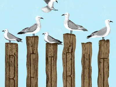 No No No beirut gigposter illustration montreal ocean screenprint seagull sky