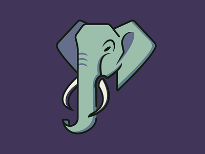 Purple Pachyderm elephant illustration pachyderm purple tusk vector