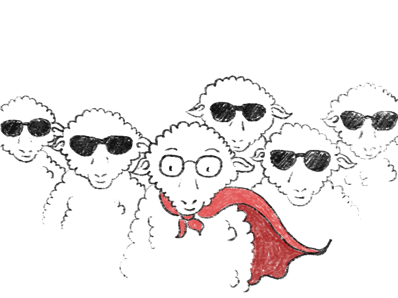 *Blind* Sheep Leader blind drawing follow gif leader line sheep conceptual