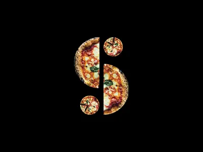 S is for Pizza. drop cap food geometric logo party pizza s slice stupid type typography