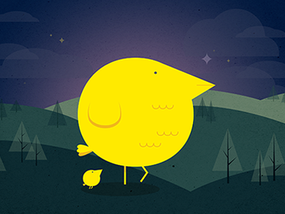 Good Morning, Traveler art bird chick drawing illustration illustrator night