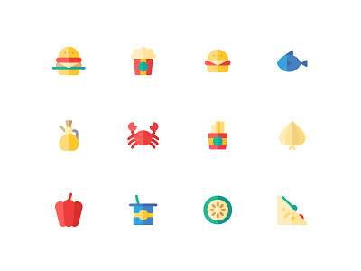 Food design flat food icon illustration