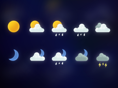 Weather Icons cloud icons moon sun vector weather