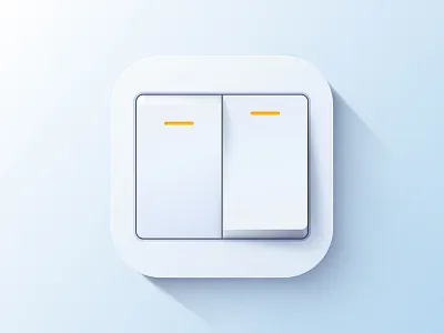 PowerSwitch blue button clean icon illustrator press sketch turnoff ui yellow