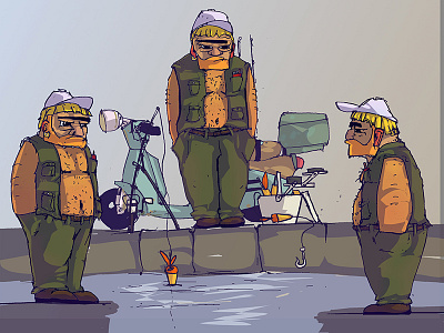 Fisherman Concept For Game art concept design drawing fisherman game illustrating