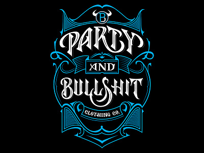 Party & Bullshit hand lettering print type typography