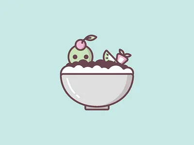 Patbingsu 팥빙수 fruit green tea ice cream icon illustration patbingsu red bean sweets 팥빙수