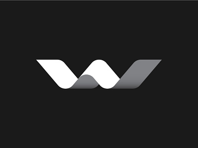 W brand curves exploration geometric geometry letter logo shadow w