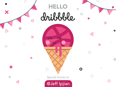 My First Shot debut dribbble hello illustartion invitation invite player shot thanks