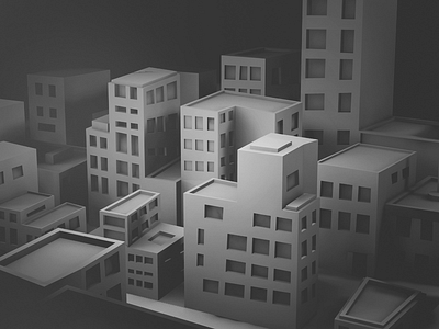 Comic City B&W 3d 4d c4d design modeling