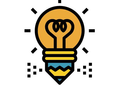 Creative Pencil bulb creative icon idea imagination light outline pencil