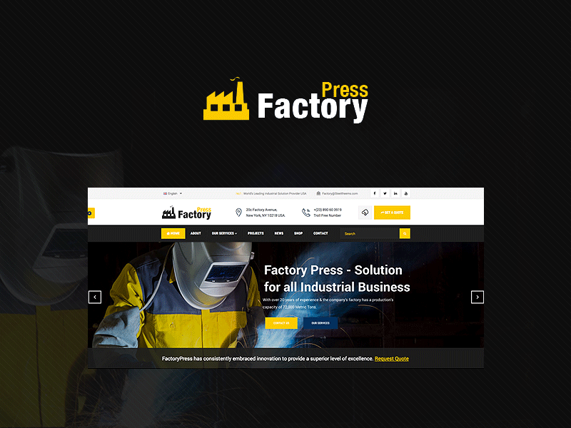 Factory Press - Industrial Business HTML5 Template construction corporate energy engineering factories factory industrial industry machinery manufacturing power small scale industry