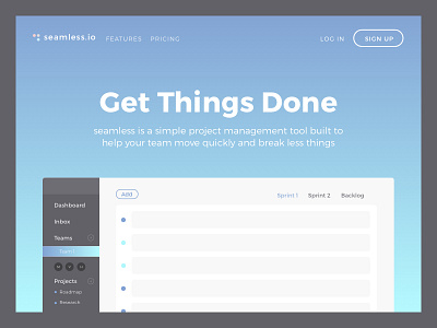 Landing Page - Daily UI #003 challenge daily ui flat landing page ui