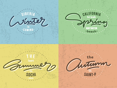 Seasons! autumn calligraphy font letter lettering letters logo seasons spring summer type winter