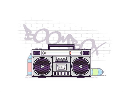 Boombox boom box boombox graffiti music record player sounds spray spray paint tape player vector