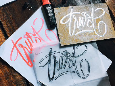 Trust (practice time) graffiti handmade handstyle handwriting hanoi marble monoline rawtype tag type typography vietnam