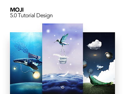 MOJI 5.0 Tutorial Design animal cloud earth moji ocean sky ue ui ux