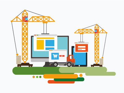 Site Construction concept construction design illustration internet seo site start up web web design