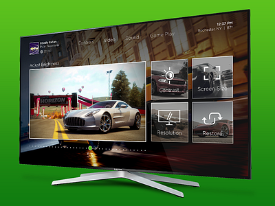 Settings Screen - 007 automobile console daily ui dashboard gaming super cars xbox